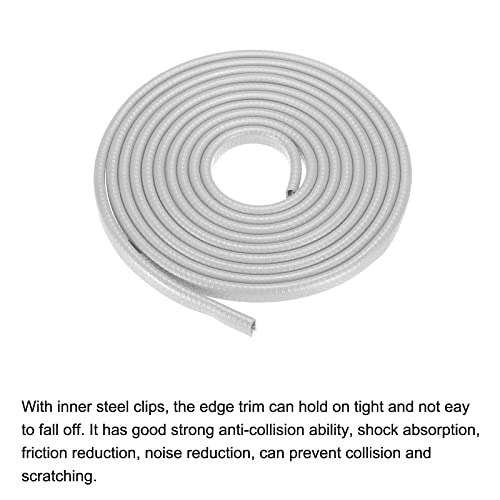 uxcell Edge Trim Gray U Shape Edge Protector Rubber with Steel Clips Fits 5/64"-5/32" Edge 14.76Ft/4.5Meter Length Door Edge Guards by uxcell - Used condition - Image 4