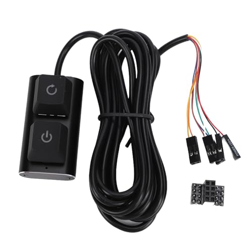 Cable de 2 metros con interruptor de alimentación externo PC y botón de reinicio LED
