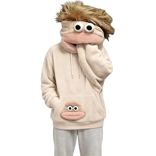 Monster Pajamas Adult Funny Halloween Flannel Uniex Sweatshirts Beige