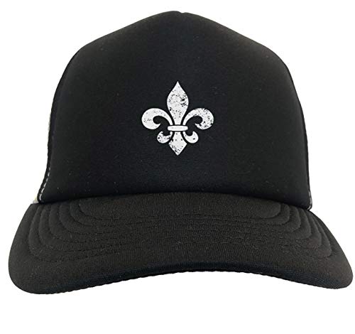Fleur De Lis - New Orleans NOLA Two Tone Trucker Hat (Charcoal/Neon Pink)