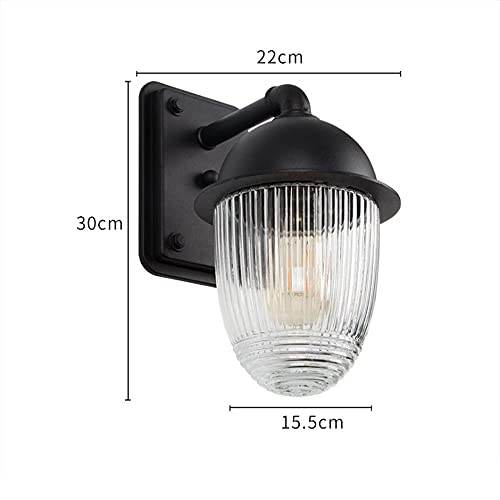 Applique murale E27 noire Victoria en alumimétal et verre étanche de 30x22cm pour jardin - 8