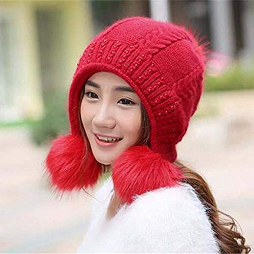 Bonnet femelle contre le froid blanc double protection oreilles hiver