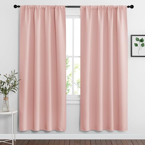 Image of RYB HOME Blackout Curtains for Bedroom Living Room Nursery 63 inches Long
