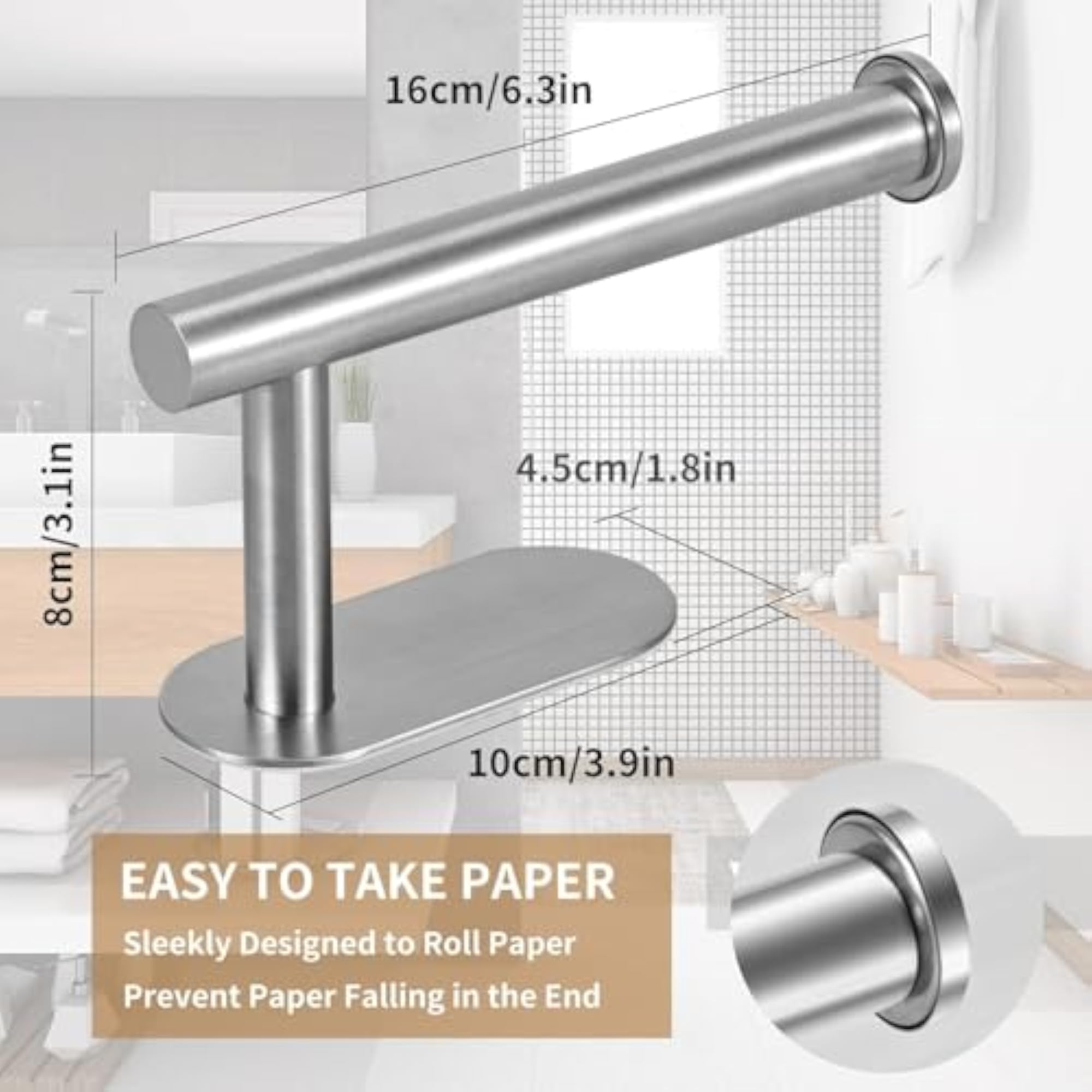 Self Adhesive Toilet Paper Roll Holder for Bathroom