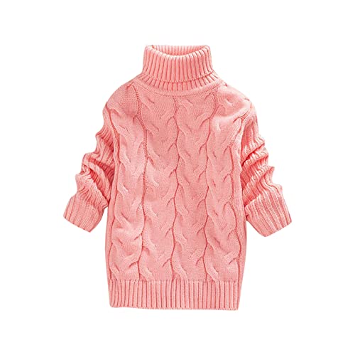 Boys Girls High Neck Knit Sweater Solid Color Long Sleeve Knitted Pullover Top Spring Fall Soft Warm Knitwear