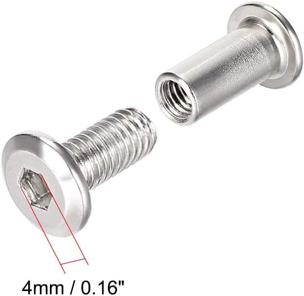 TA-VIGOR 10 Sets Furniture Connecting Screws Bolts, M6 x 10mm Binding Screws Posts Belt Buckle Binding Bolts - Image 3