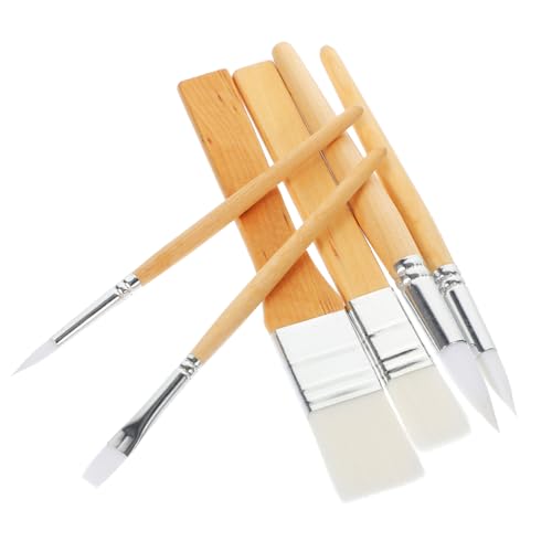 POPETPOP 6 Piezas Pinceles de Acrílica y Óleo Cabezal Fino y Ergonómico para Acuarela Diseño Cómodo y Preciso para Artistas y Aficionados