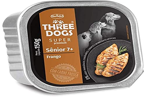 Three Dogs Ração Úmida Patê Sênior Frango 150G