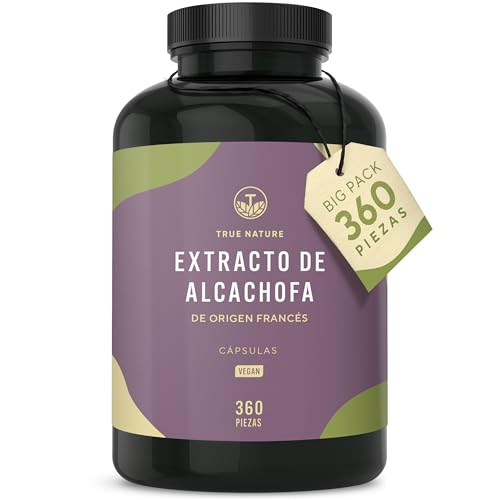 Extracto de Alcachofa - 2400mg al día (60mg Cynarin) - 360 Capsulas - Autentico Extracto de Alcachofa Francesa - Vegano y Probado en Laboratorio - TRUE NATURE®