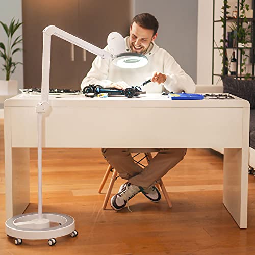 Lupenleuchte Lumeno LED 7215GR mit 127 mm Echtglaslinse