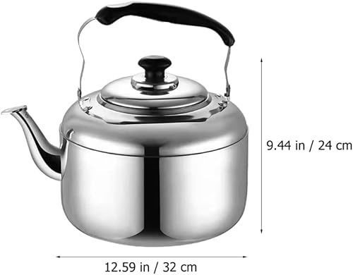 Miniatura 3 de Vaguelly Hervidor de té silbante de 72 L de gran capacidad para estufa hervidor de agua de acero inoxidable
