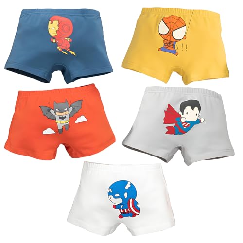 FORUSKY Boxershorts für Jungen - Weiche Atmungsaktive kleine Kinder Unterhosen Jungen Kleinkind Boxershorts 5er-Pack 4-5 Jahre