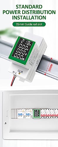 Image of HiLetgo AC Digital Multimeter 50-300V 100A PZEM-008 LCD Display Digital Current Voltage Active Power Energy Multimeter Ammeter Voltmeter AC Din Rail Meter