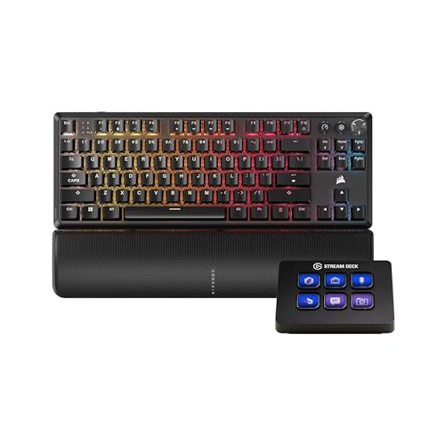 Corsair K70 CORE TKL Wireless + Elgato Stream Deck Mini Bundle - Mechanical Tenkeyless Gaming...