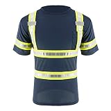 SMASYS Reflective Shirts - High Visibility Short Sleeve T Shirts ANSI with Pockets and Reflective Ta