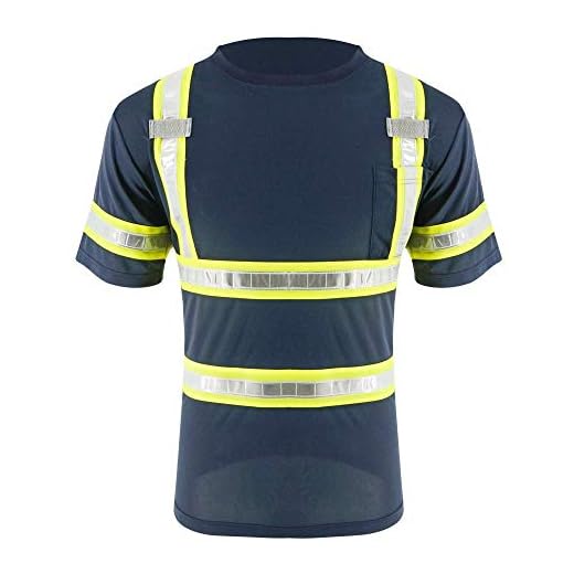 SMASYS Reflective Shirts - High Visibility Short Sleeve T Shirts ANSI with Pockets and Reflective Tape for Men,Women