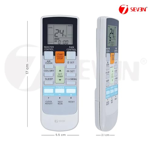 Image of 7SEVEN Compatible with O General Ac Remote AR-RY12 Model 107 Suitable for 1 1.5 2 ton Split or Window Fujitsu Air Conditioner - Match Keys Exactly with Existing OGeneral AC Remote Function