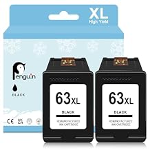 63XL Black Ink Cartridge for HP Printers for HP Officejet 5258 Ink Cartridges 3830 3637 3630 3632 5255 5212 5200 4520 4512 4516 4650 4652 1112 1110 Printers Black Ink 63 HP63XL 2 Pack
