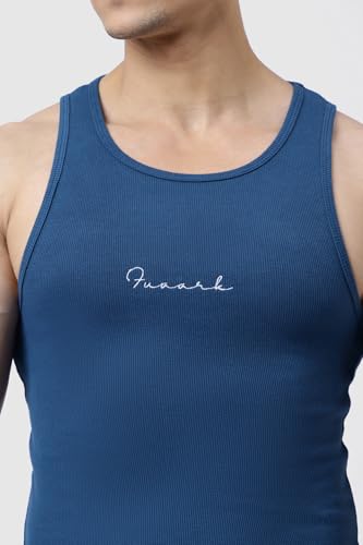 Image of FUAARK Ribbed Slim Fit Gym & Workout Tank for Men's -