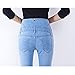 Maiyifu-GJ Women's High Waist Stretch Skinny Jeans Slim Fit 4 Button Denim Pants Solid Color Butt Lifting Jean Trouser (Light Blue,36)