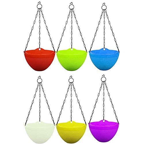 Amazon Brand - Umi Plastic Marvel Hanging Planter, Multicolour, Pot Diameter-18.5 Cm, Pot Height-14 Cm, Pot Thickness-3 mm, Chain Length-33 Cm Approx., 6 Pieces (B09S9Q8P9C) Amazon Price History, Amazon Price Tracker