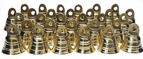 Pack of 100 Small Mini 1 inch Brass Bells Bulk Lot for Crafts Decor, Doors, Wedding, Party, Gift, Indian Bells by AzKrafts