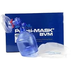WNL Products 5000BVM-SINGLE Practi-Mask BVM CPR Training Device, 1 Pack | 1 Adult/Child Mask, 1 Squeeze Bag, 1 Reservoir Bag, For Training Use Only, affordable classroom instruction tool