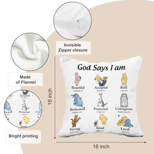 Image of Winnie Baby Nersery Stuff-The Pooh Nursery Decor-Winnie Pillow Case- 18x18 Inch Throw Pillow Cover Case quare Couch Pillow Cover-Gift for Daughter Son Kids Christmas