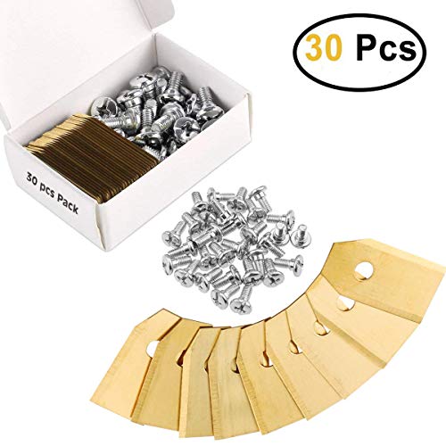 Honyear 30x Titan Messer Klingen LONGLIFE geeignet für Husqvarna® Automower® / Gardena® Mähroboter (0,75mm) + 30 Schrauben - Diese Ersatzmesser passen für 105, 310, 315, 320, 420, 430x, r40i uvm