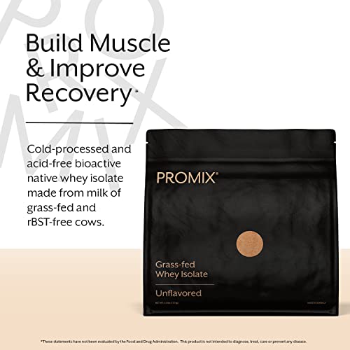 Image of ProMix Nutrition Whey Protein Isolate Powder, 30g Grass Fed Whey Isolate, 6.6g BCAAs, Gluten Free, Keto Friendly, Unflavored - 2.5 Pound (Pack of 1)