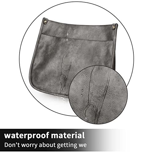 HKCLUF Crossbody Bags for Women Trendy Vegan Leather Hobo Handbags With 2 Adjustable Guitar Strap Crossbody Shoulder Bucket Purse for Women(Gray)