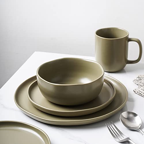 Stone Lain Stoneware Reactive Glaze Dinnerware Set, 32 Piece Service For 8, Tom Olive #TOP3