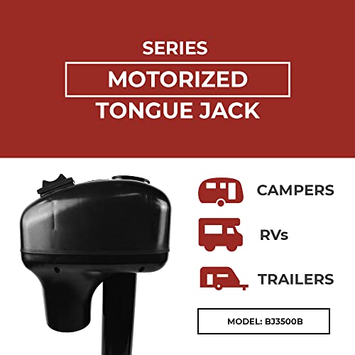 Bastion Power Tongue Jack | Electric Or Manual Operation | A-Frame 3500Lb Capacity | 12V | Front Light | For Trailers, Rvs, Campers, Boats, & More #TOP3