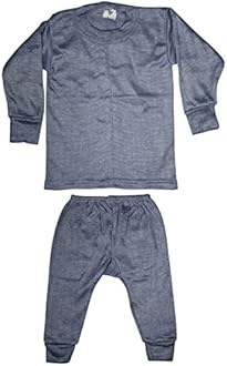 PURSUE FASHION Unisex Kids Winter Wear Fleece Front Open Thermal Innerwear Top & Full Pant Woolen Warmer Combo Set for Girls Boys, Kids Unisex Body Warmer Thermal (Set of 3)