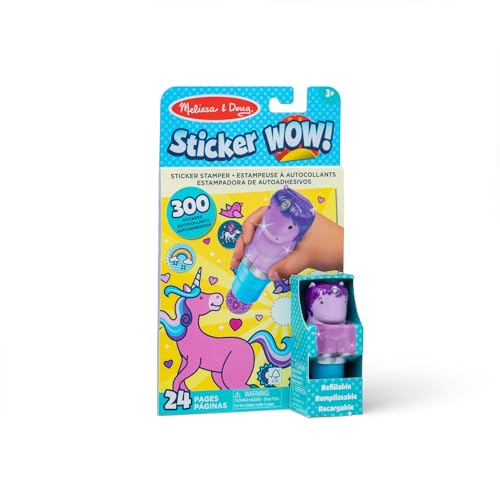 Melissa & Doug, Sticker Wow, Bloc de Actividades de 24 páginas y estampador de Pegatinas, 300 Pegatinas, Juguete Relajante de Manualidades con Personaje Coleccionable, Unicornio Brillante Melissa & Doug, Sticker Wow, Bloc de Actividades de 24 páginas y estampador de Pegatinas, 300 Pegatinas, Juguete Relajante de Manualidades con Personaje Coleccionable, Unicornio Brillante