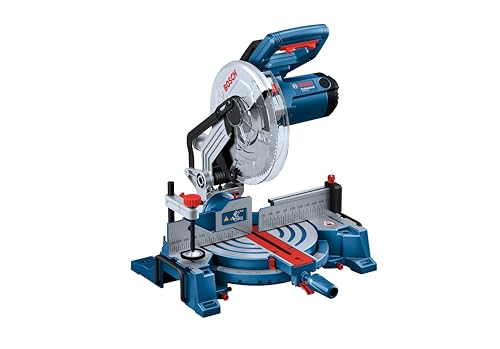 BOSCH GCM 254 Mitre Saw for Wood & Aluminium | 1750W | 254mm (10 inch) Blade | 5000 RPM | Direct Laser Guide | for Accurate Angle Cutting | Profession