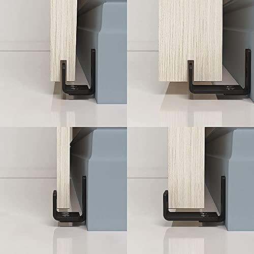 Skysen Barn Door Bottom Floor Guide, With Extend Bracket- Wall Mounted- Adjustable Bracket- Flush Bottom- Matte Black (711) #TOP1