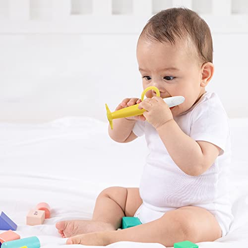 ECVV 4 Pack Baby Teething Toys Set Silicone Fruit Shape Giraffe Baby Teethers BPA Free Soothe Babies Gums for Babies Infants Toddlers Boys & Girls