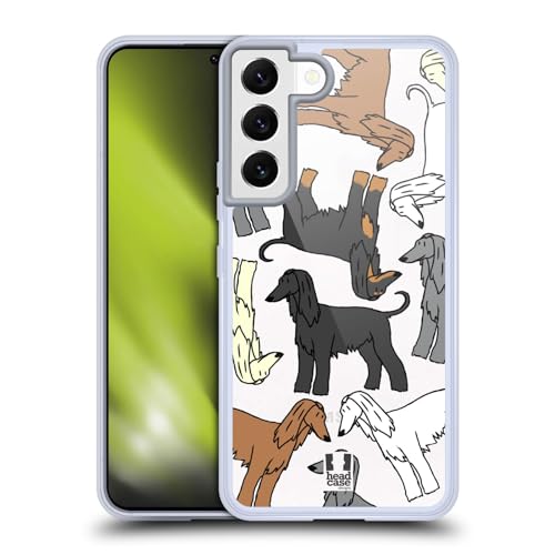 Head Case Designs Afghan Hound Dog Breed Patterns 5 Gel Case [Military Grade Protection] Compatible with Samsung Galaxy S22 5G and Compatible with MagSafe
