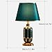 WMYDNX Lighting Tools Light Luxury LED Table Lamp Fabric Lampshade Desk Lamp with Ceramic Body Study Desktop Reading Lamp Bedroom Table Lamp Indoor (Color : Green, Switch Type : Button)