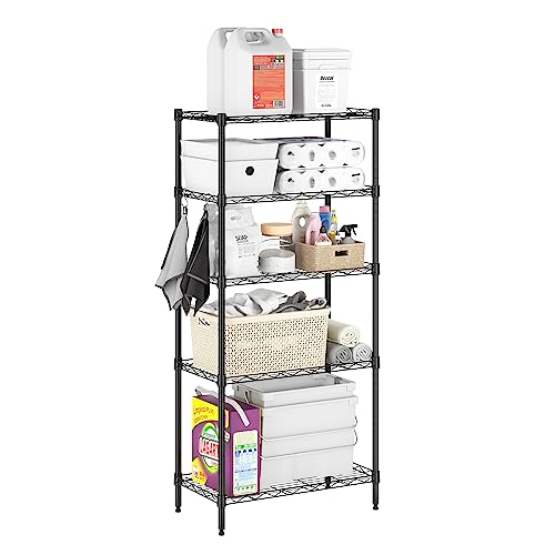 Furinno Wayar 5-Tier Metal Storage Shelf Rack, 21 x 12 x 48, Black - image 5