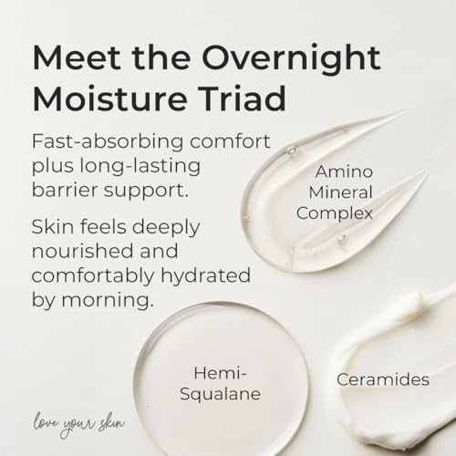 Image of Simple Plan Hydrating Night Cream with Ceramides & Hyaluronic Acid, Anti-Aging Face Moisturizer for Dry & Sensitive Skin, Nourishing Overnight Face Cream for Women & Men, 50 ml