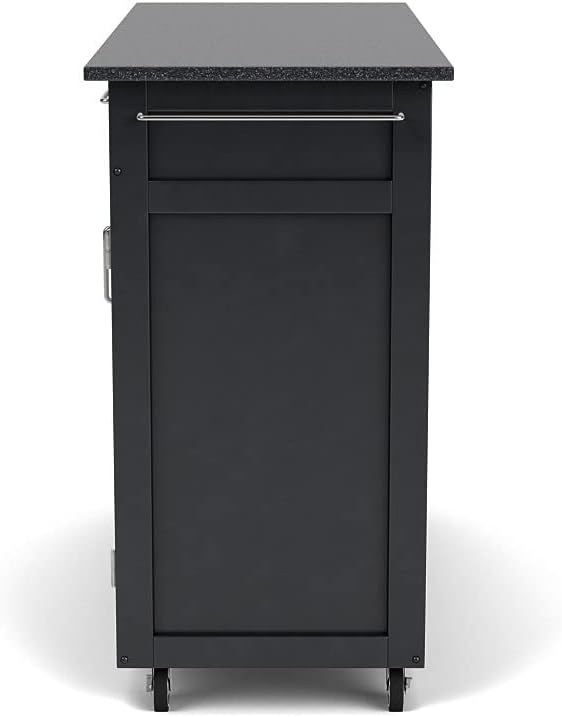 Create-a-Cart Black 4 Door Cabinet Kitchen Cart with Granite Top by Home Styles : Home & Kitchen