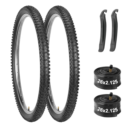 2-Pack Mountain Bike Tires & Tubes Set: 16/20/24/26-Inch