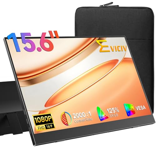 EVICIV 15.6 Portable Monitor with USB-C & HDMI