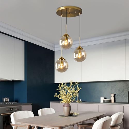 Image of Wall Lamp Chandelier Pendant Light, Home Decor for Bedroom, Living Room, Hallway, Cafe, Hotel, Restaurant (Amber Hanging LAMP Set with LED Bulb Pack of 1)