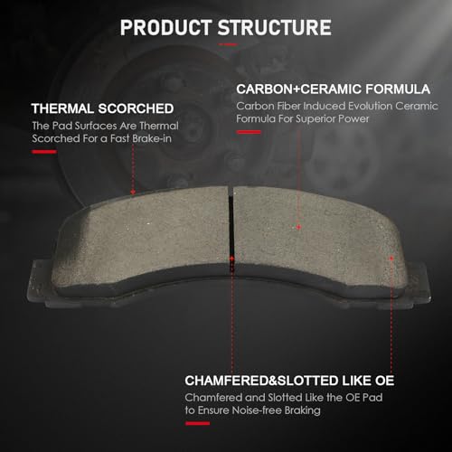 Image of cciyu D2087 Front Ceramic Disc Brake Pads Kit For Ford For Expedition 2018-2021,For Ford For F-150 2018-2020,For Lincoln Navigator 2018-2022