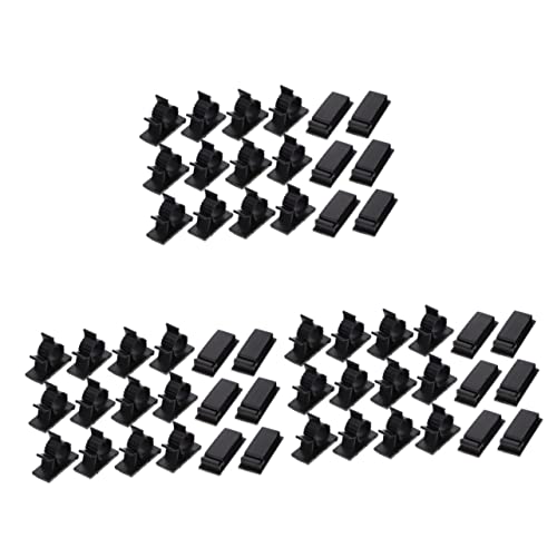 HOMSFOU 54 piezas Organizadores de Cables Clips Adhesivos para Gestión de Cables Bajo Escritorio miniatura 1