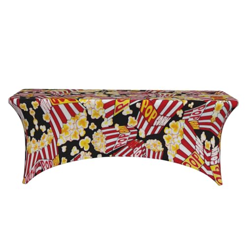 Housse de table extensible 1,8m EdWal en élasthanne imprimé pop-corn pour buffet - 3