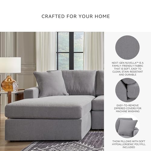 Image of Signature Design by Ashley Modular Sectional Couch with Chaise, Granite